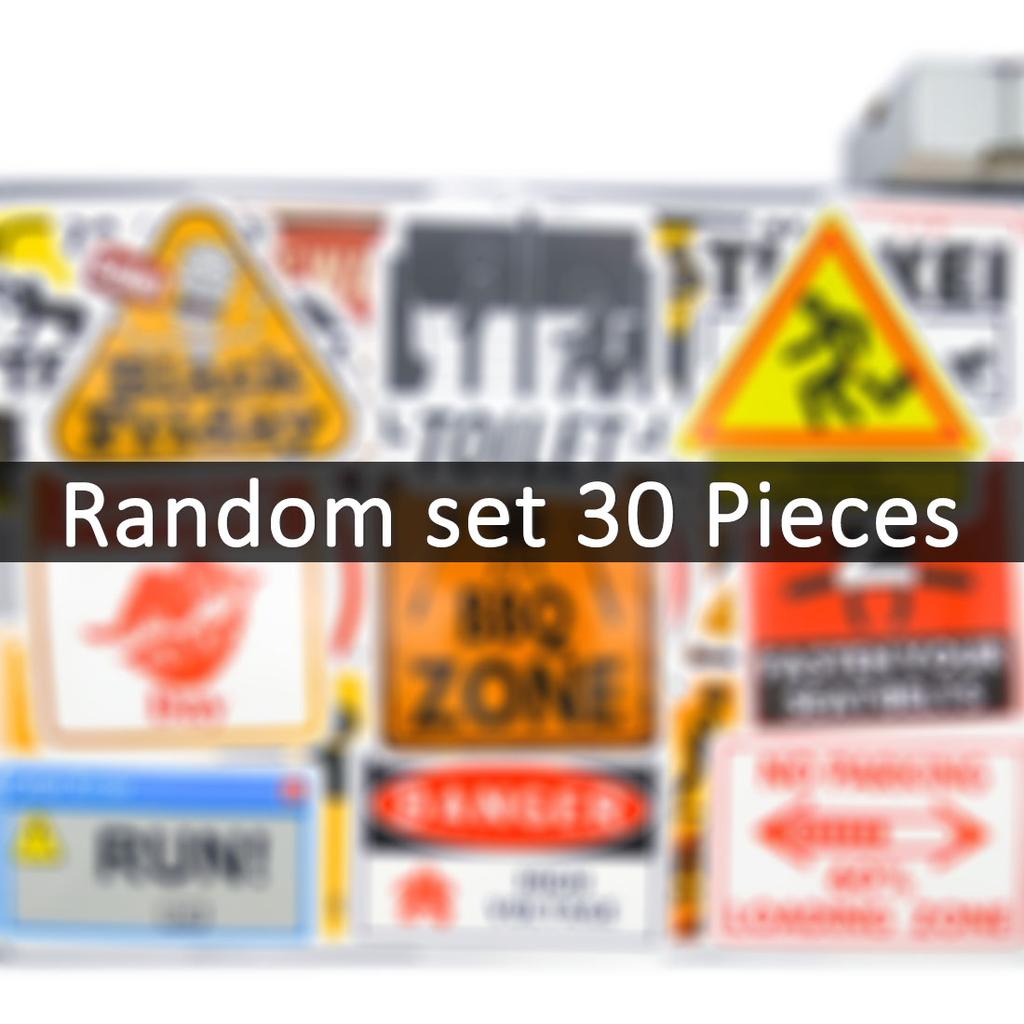 20/30/50Pieces, Warning Sign Stickers Set, Spoof Danger Caution Slogan, for Helmet Phone Laptop Motorcycle Car, Fun Sticker Pack