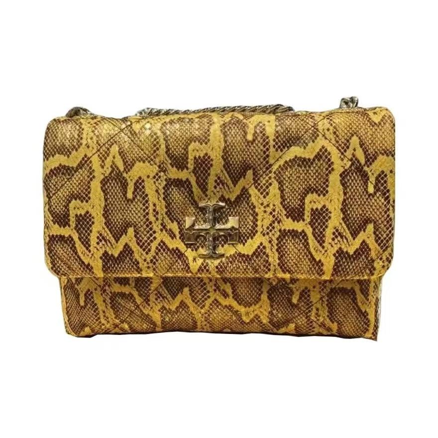 

Tory Burch Kira Diamond Quilt Double T Hardware Inflatable Diamond Quilted Snakeskin Embossed Leather Shoulder Crossbody Bag Small 169700-960 Basic Set (Bag+Dust Bag)
