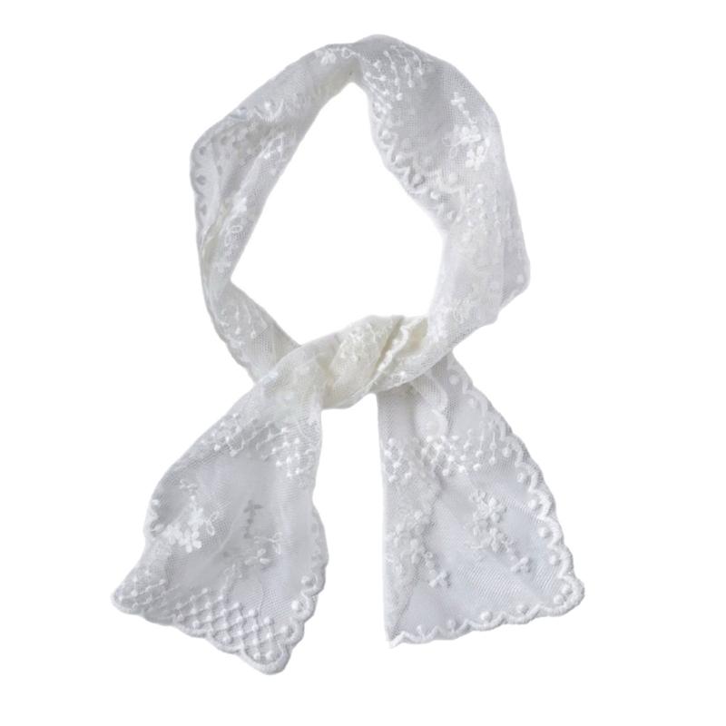 Summer Floral Embroidered Headbands Lightweight Breathable Cotton Blend Accessory for Women белый