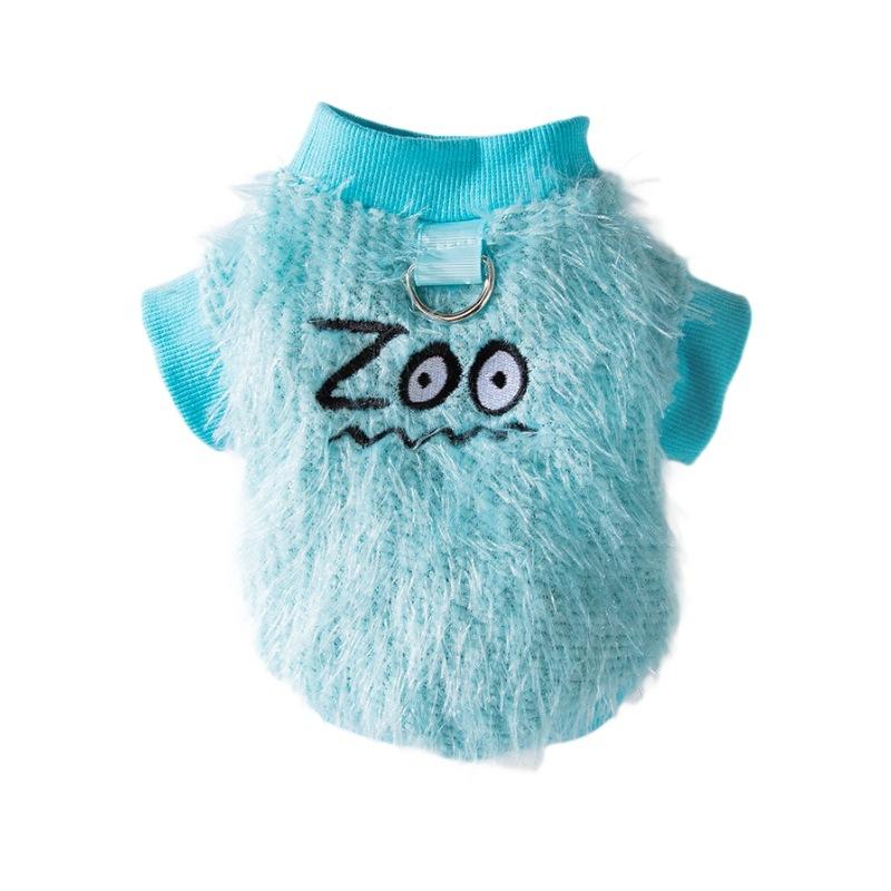 Autumn and Winter Warm Dog Mohair Plush Little Monster Cat Fleece Small Dog Pet Teddy Dog Clothes