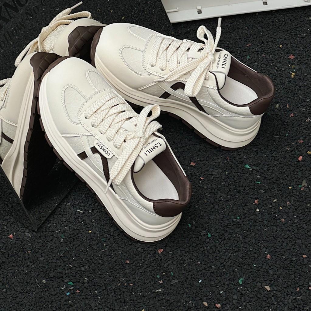 2025 early autumn new platform white shoes women's versatile casual shoes ins tide niche design sense Korean version fashion