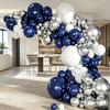 141pcs Premium Balloon Garland Arch Kit Shiny Chrome Latex Balloons for Bridal Shower Bachelorette Birthday Party Wedding Decor