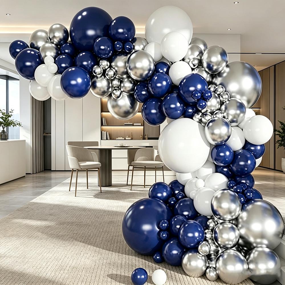 141pcs Premium Balloon Garland Arch Kit Shiny Chrome Latex Balloons for Bridal Shower Bachelorette Birthday Party Wedding Decor