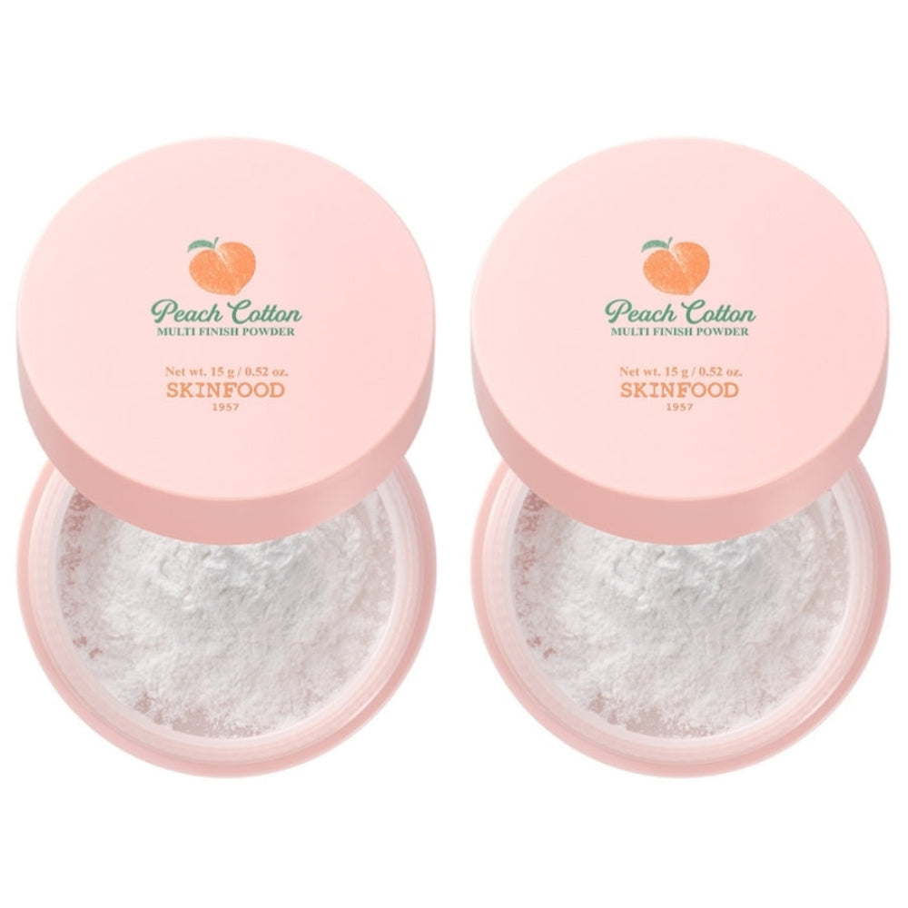 

SKINFOOD Peach Cotton Многофункциональная финишная пудра Большой размер 15г*2шт/4шт 2Pcs