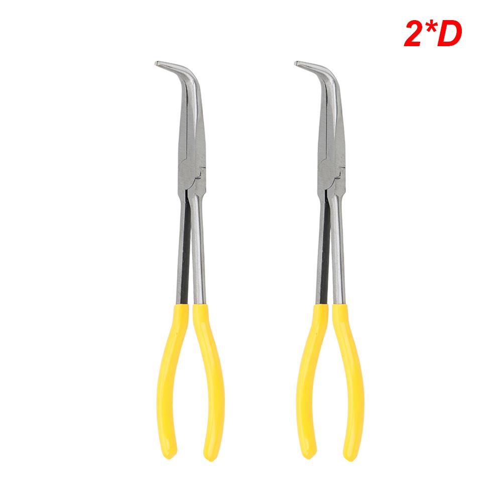 Motorcycle Repair Removal Tools Extra Long Nose Pliers Spanner Clips Straight Bent Tip Mechanic Equipment DIY Auto AccessoriesGood product