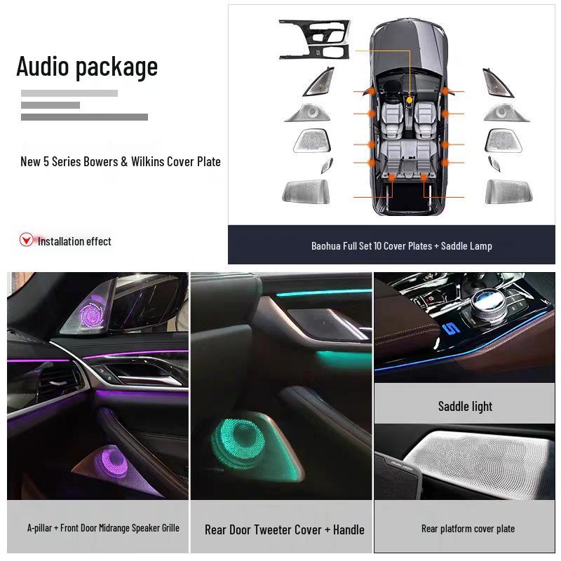 BMW Bowers & Wilkins Tweeter Speaker A-Pillar Luminous Cover Upgrade