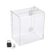 YWOO Supply Clear Type Acrylic Survey Box with Curved Front Design, Transparent, 16cm Wide, Padlock Included, YS-1003