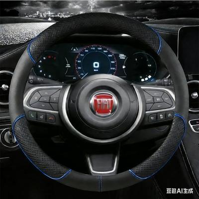 Kožený Potah Volantu do Auta 38cm 15" Pro Fiat Tipo Fullback Strada Toro Doblo Freemont Bravo Stilo Autodoplňky