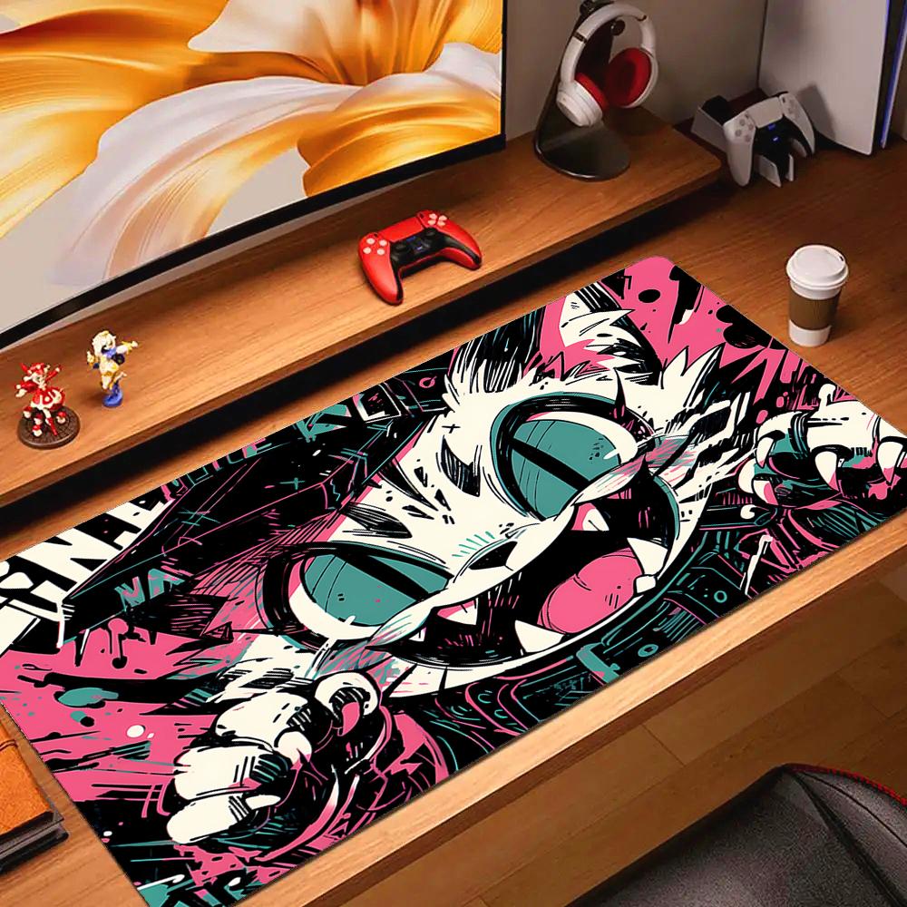 Gaming Mouse Pad Kawaii Punk Cat Large Gamer Mousepad Computer Desk Mat Mouse Mat Big Rubber Keyboard Pads Gaming Mats xcm