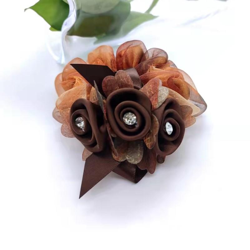 Haargummis und Haarbänder Blume Scrunchie Elastisches Gummiband Hochsteckfrisur Dutt Kopfschmuck Haar Accessoires elegantes Haarseil