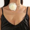 Simple Gauze Flowers Neckband Choker Necklace Jewelry Temperament Pearl Neck Chain Women Clavicle Chain Necklace