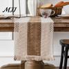 Holiday Table Decorations for Christmas Boho Runner with Tassels, Cotton Linen Rustic Runner, Striped Linens Tassels Farmhouse Home Party Bridal
