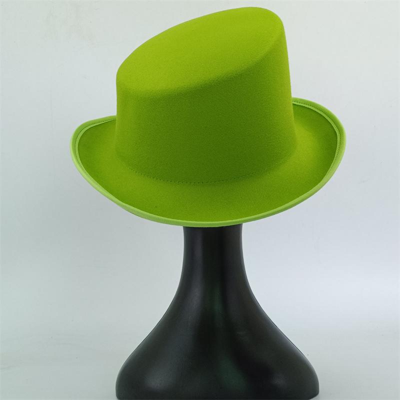 Taille Extra Large Chapeau Derby Haut Gentleman Chapeau Fedora Chapeau Haut de Forme Biseauté Coloré Chapeau Président en Feutre pour Hommes et Femmes