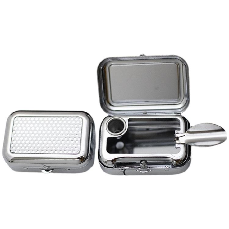Travel Ashtray Aluminiums Alloys Storage Tray Pocket Ashtray with Cigarette Snuffer