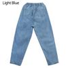 Jeans for Women Baggy Fit Elastic Waist Light Blue Denim Pants Date Outfits Korea Fashion