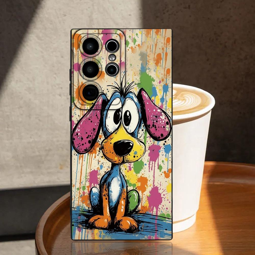 Süße Cartoon-Hund-Graffiti-Druck-Handyhülle Für Samsung Galaxy S26 S25 S24 Ultra S23 FE S22 S21 S20 Plus A15 A35 A55 A54 Abdeckung