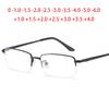 Metal Full Frame Square Myopia Glasses -6 To -0.5 With Degree Square Reader Eyeglasses +1 To +4 For Students