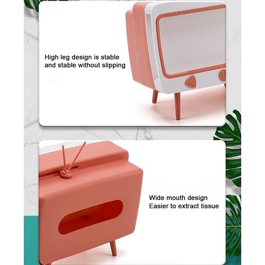 TV Tissue Box Mobile Phone Stand Desktop Tissue Napkin Container Holder Rack