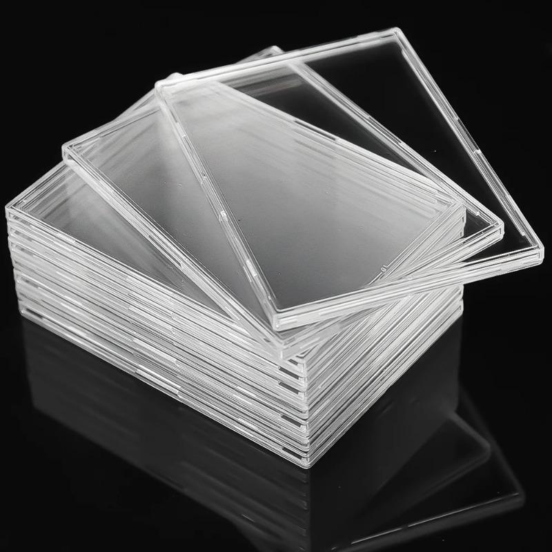 20/1x Clear Acrylic Card Holder with Triangle Display Stand Idol Photo Protective Sleeves Transparent Gaming Trading Card Holder