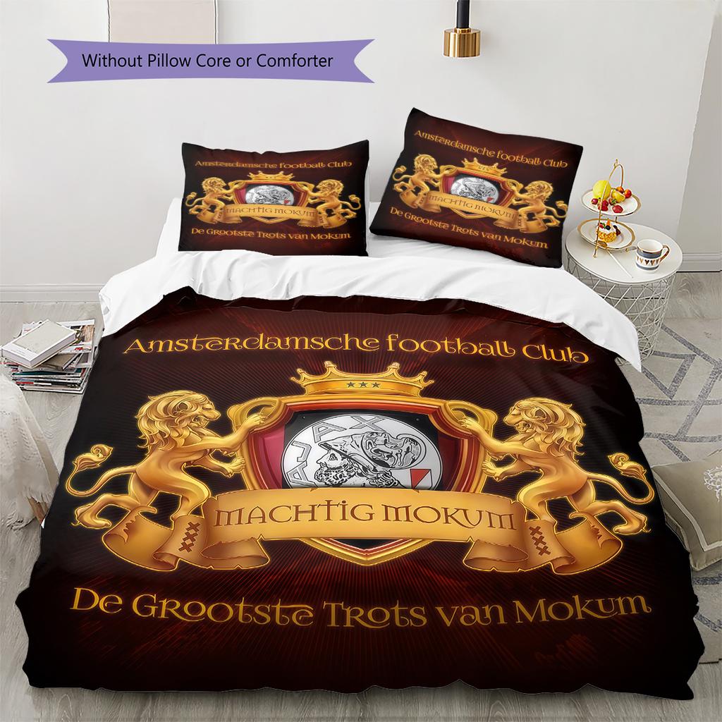AFC Ajax Logo Bettwäsche Steppdecke Set Bettbezug Kissenbezug Heimdekoration Geburtstagsgeschenk (1 Bettbezug + 2 Kissenbezüge, ohne Füllung)