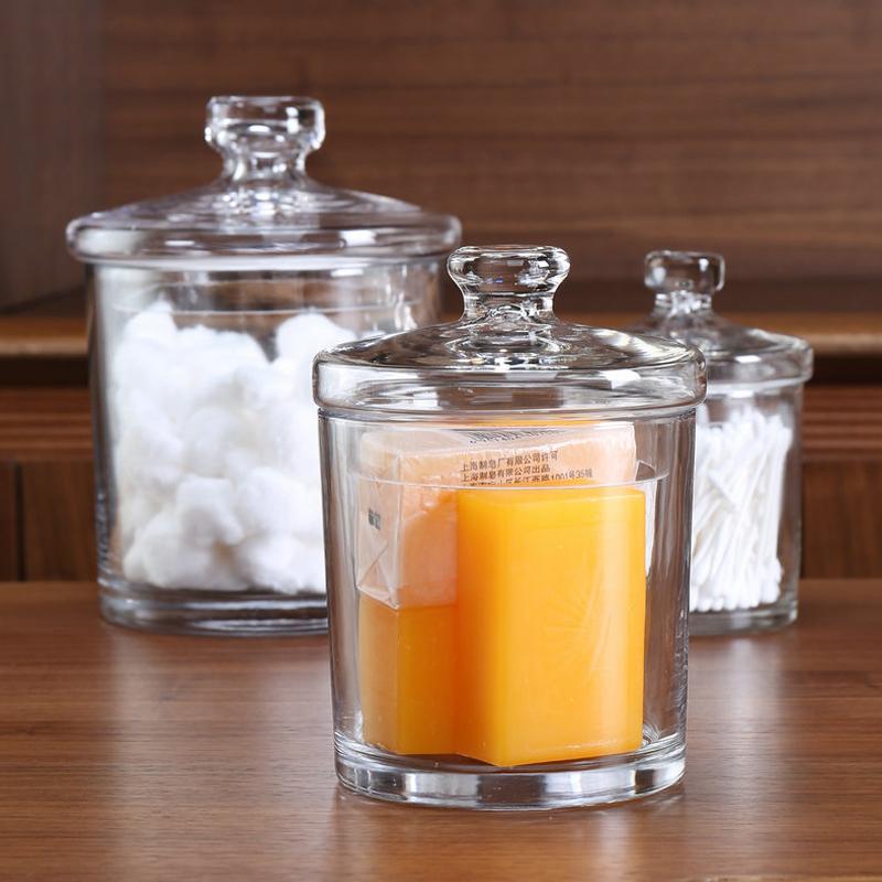 Thickened European Glass Tank Storage Tank Transparent Candy Tank Kitchen Storage Tank Sanitary Swab Storage Tank Accessories