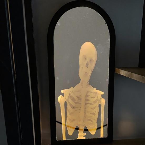 Yousheng Halloweenowe Lustro Ducha LED Nawiedzone Lustro z Hologramem Szkieletu na Halloweenowe Materiały Imprezowe Dekoracja Wewnętrzna Sypialni Kuchni