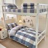 Class A 100% Cotton Yarn-Dyed Washed 3-Piece Bedding Set for Student Dormitory Bunk Beds