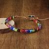 Stone Wrap Leather Bracelets Vintage 2 Strands Multilayer Woven for Women Men
