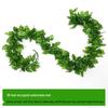 Rattan Air Conditioning Pipe Cover with Artificial Green Vines and Leaves