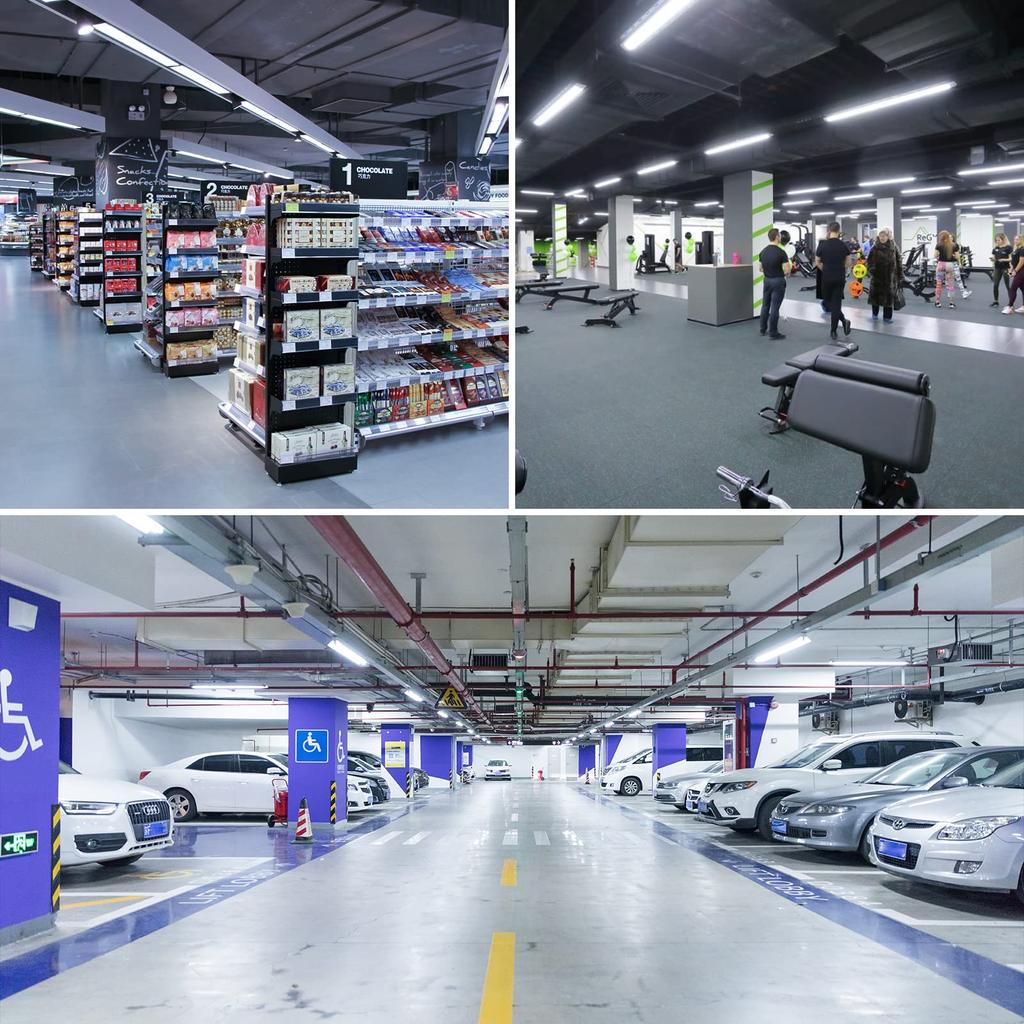 Hzfluo Reverse Fuji Fluorescerende Lys LED Base Light Integrert armatur 50W Type Tilsvarer 2 lys Dagslys Hvit 5000K 8000lm 50W Høy