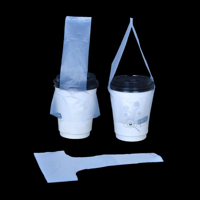 100 Pcs T-Shaped Bayonet Plastic Bags Disposable Clear Single Cup Packaging Bag For Milk Tea Coffee Beverage Party Supplies