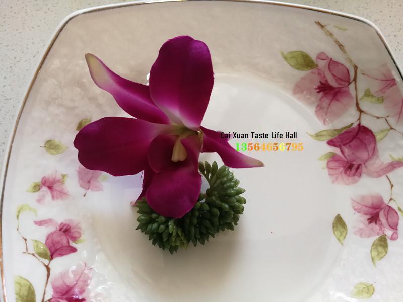 Purple Cymbidium Orchid Silk Flower Decoration Blossom