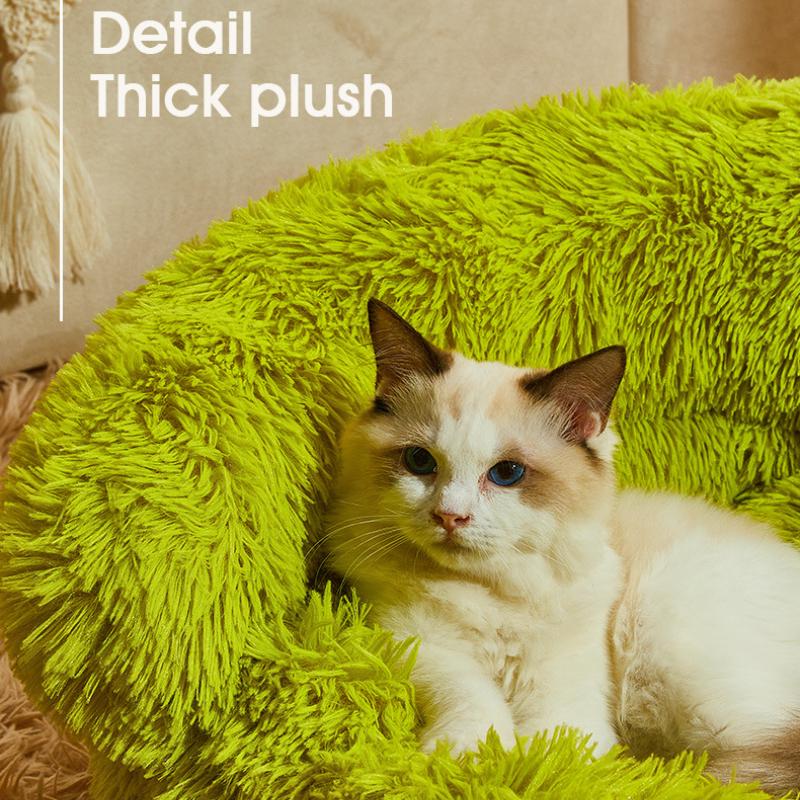 Winter Warmes Haustiernest Waschbar Grün Cartoon Monster Halbgeschlossenes Hundehaus Geeignet für Mittelgroße und Große Katze/Hund Zubehör