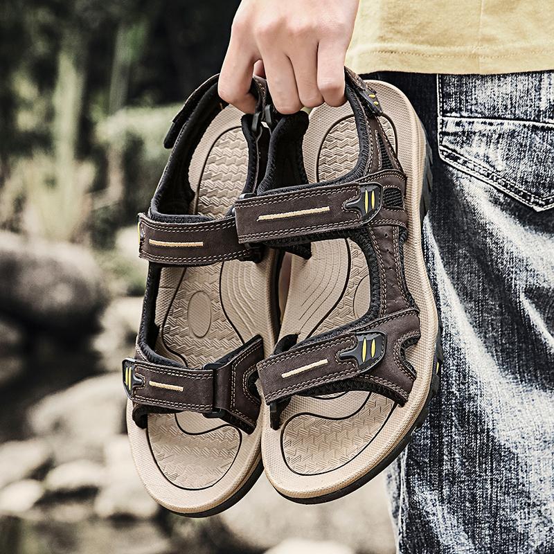 38-48 Mens Large Size Genuine Leather Men Sandals Summer Men Beach Sandals Outdoor Sandals For Men