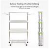 Portable Wing-Type Storage Airer Floor-standing Three-tier Stainless Steel Clothes Hanger Foldable Clothes Drying Rack