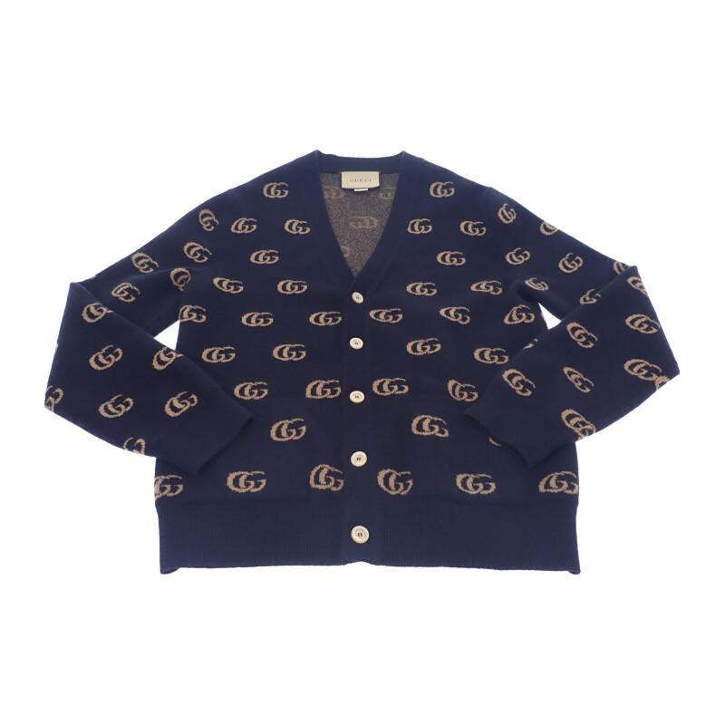 GUCCI  660285_XKB3T_4037 M cardigan Navy cashmere mens