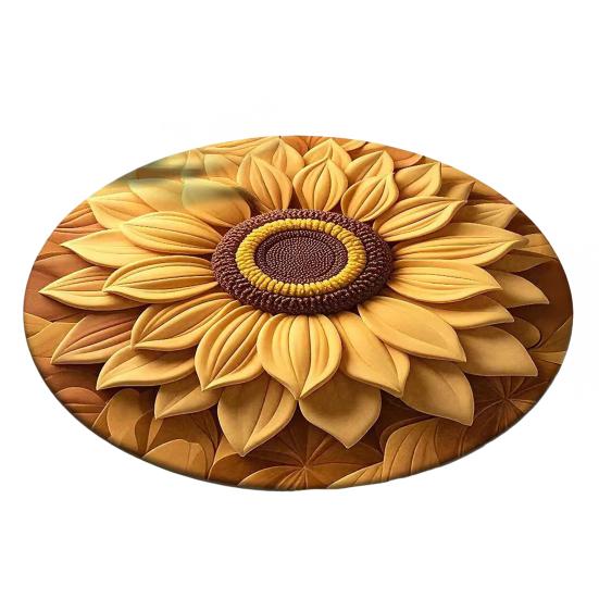 Yousheng Floral Plush And Diatomaceous Earth Floor Mat 3D Flower Optical Illusion Rug Non-Slip Absorbent Diatomite Bath Mat for Room Bedroom Entrance