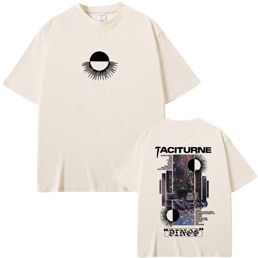Rapper Dinos Taciturne Merch Tshirt Men Women Hip Hop Fashion Casual Short Sleeve T Shirts Male Casual Retro Cotton Tshirts