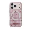 Korean-Style Pink Plaid Star Phone Case for iPhone 16/15/14/17 Pro Max 