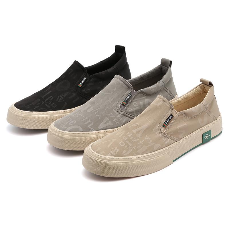 Spring Shining Step New Mens Shoes Fashionable and Versatile Mens Casual Canvas Shoes Comfortable Breathable Flat Shoes