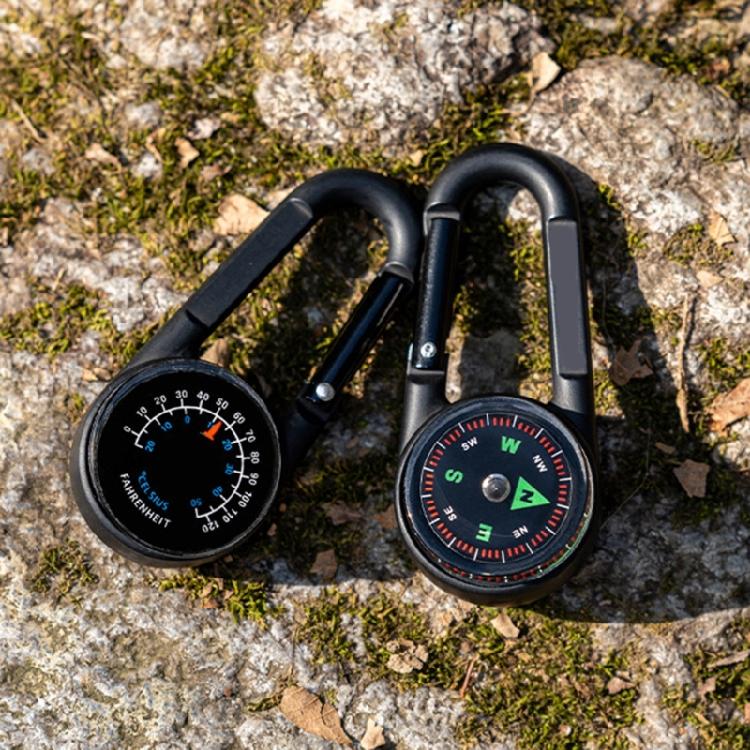 Light Weight Camping Compasses Thermometers Outdoor Small Compasses Carabiner Backpack Buckle Hiking Camping Accessories
