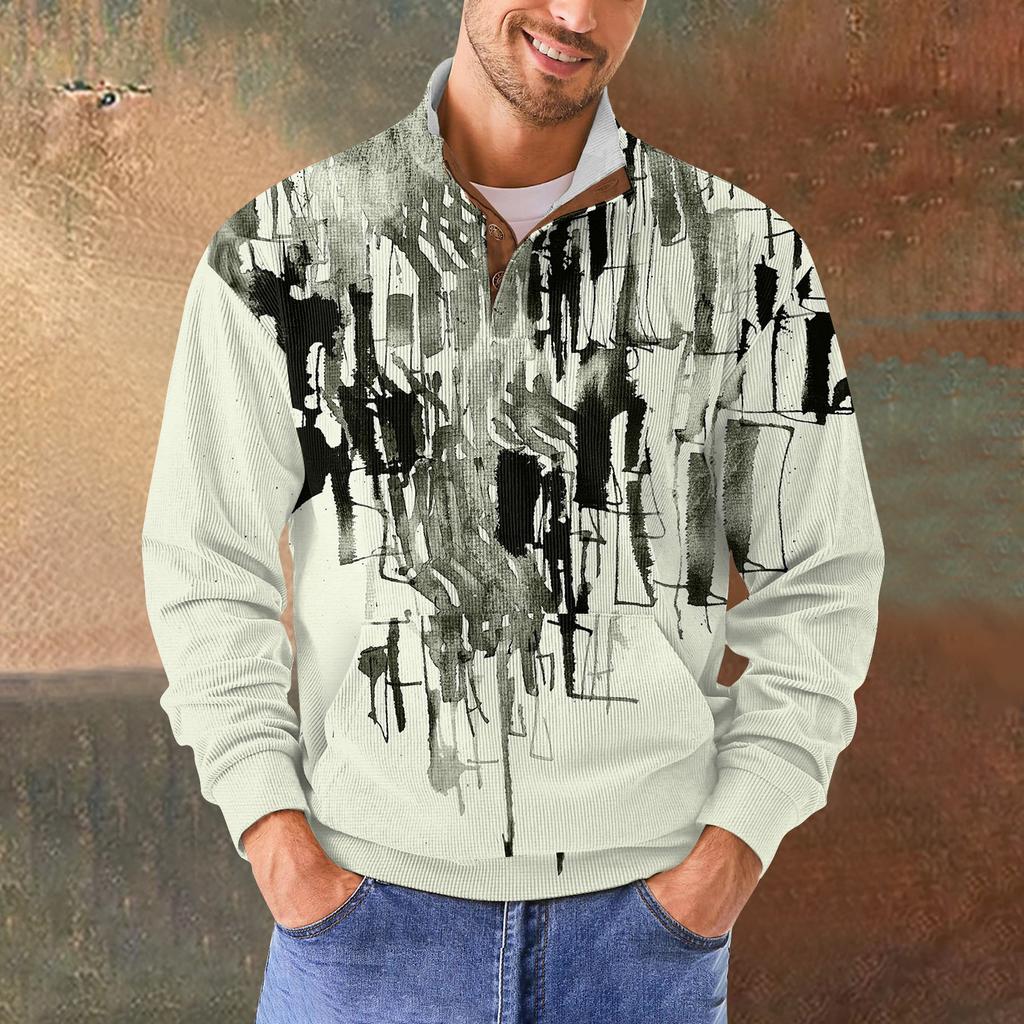 Men's Retro Casual Gradient Printed Sweatshirt
