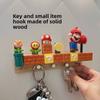 Super Mario Bros Cartoon Wall Hooks With Wireless Charging Light For Entryway Storage Organizer