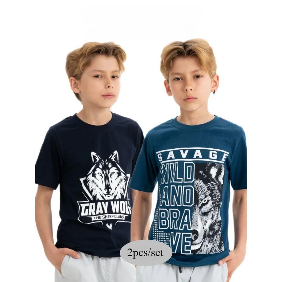 

2pcs/set Cartoon 3d Printing T-Shirt Girls Clothes Boys Short Sleeve Children s Clothing 4 To 15 Years T Shirts Kawaii Tops Kids Summer Tees 160