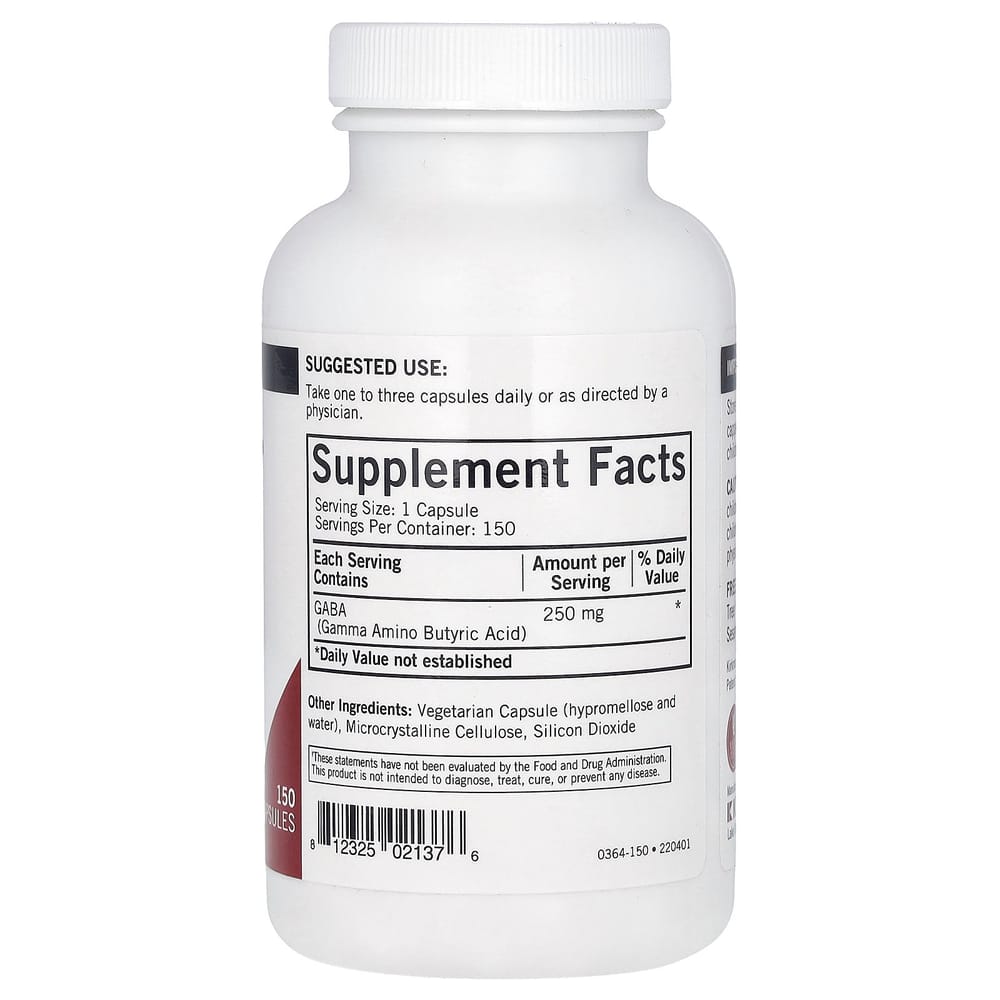 Kirkman Labs GABA 250mg Capsules, 150 Count