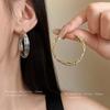 Silver Needle Cross Geometric Ear Hoops: Elegant, Versatile Design for Women