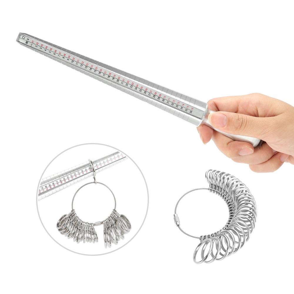 Metallkonstruktion Ringdorn Stange Doppelmessung UK-Größenmessung Schmuckmesswerkzeug Fingerlehre Sizer