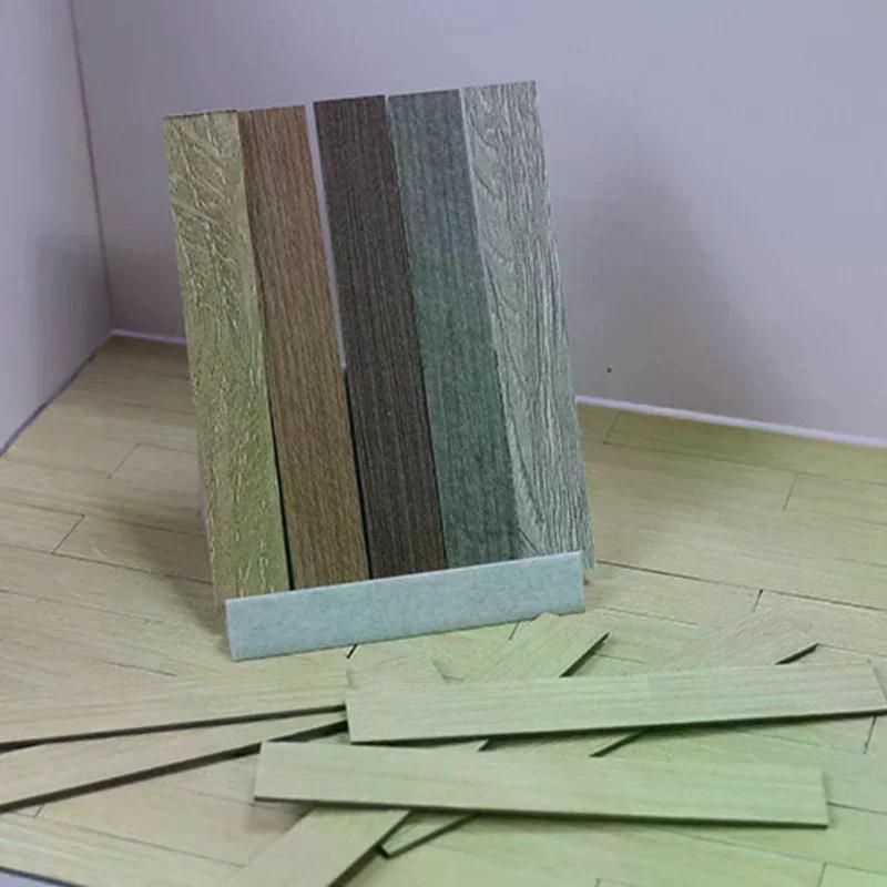 10PCS Mini Floor Boards Dollhouse Floor Tiles Miniature Wooden Flooring For 1:12 Doll House Furniture Wall Floor Decor