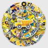 50pcs Construction Vehicle Cartoon Stickers for Kids - Perfect for Decorating Phones, Computers, Diaries, and More