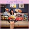 Cute Cartoon Car Pillow Plush Toy For Children Including Fire Trucks And Police Cars